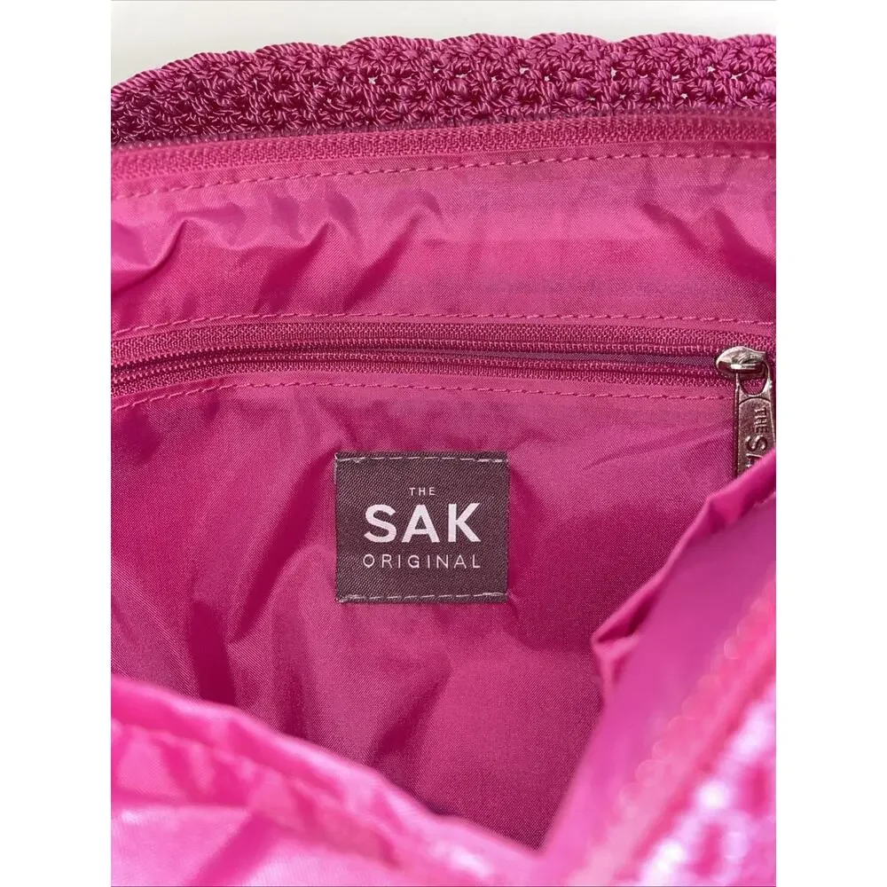 The Sak Striped Crochet Purse Shoulder Bag Pink Multicolor Shoulder Bag